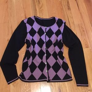 Argyle Sweater purple and black